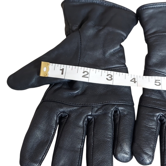 3M Thinsulate Black Leather Fleece Lined Sports Gloves Elasticized Snap Closure - Picture 13 of 16